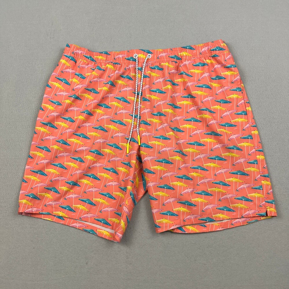 Bonobos Swim Trunks Men 2XL Coral Beach Umbrella Print 9 Inch Inseam Board Short
